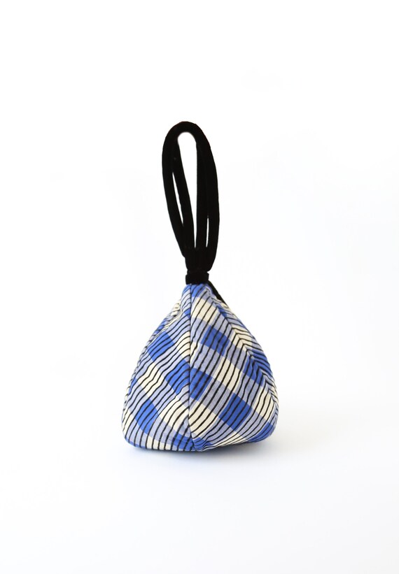 Vintage 40s velvet purse | 1940s single strap lea… - image 5