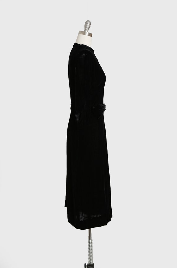 40s black silk velvet dress | Antique Vintage 194… - image 5