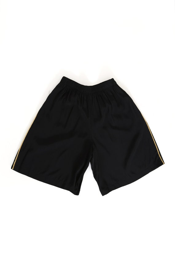 Vintage 90s black + gold nautical high waist shor… - image 1