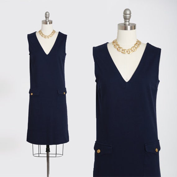 Catalina navy blue knit dress | Vintage 60s 70s C… - image 1