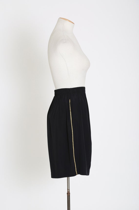 Vintage 90s black + gold nautical high waist shor… - image 4