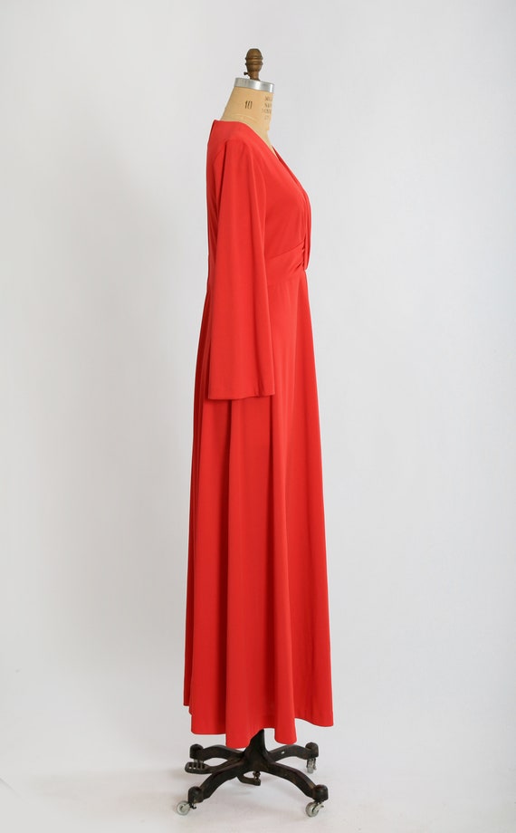 70s Red maxi dress | Vintage 1970s deadstock red … - image 5