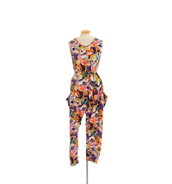 90s floral jumpsuit | Vintage 1990s rainbow flora… - image 1