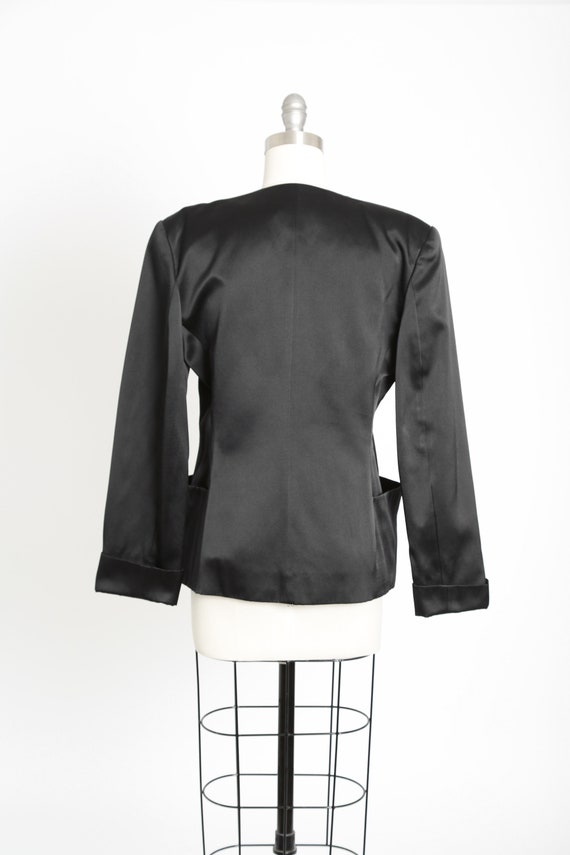 Vintage 90s Bisang Neiman Marcus black silk Blazer - image 5