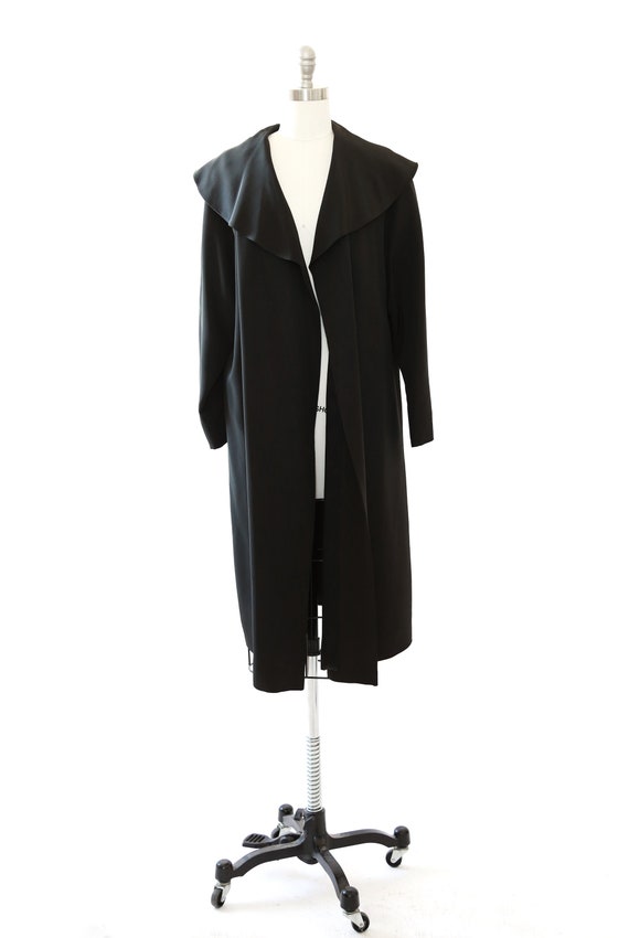Vintage 40s black swing coat jacket - image 2
