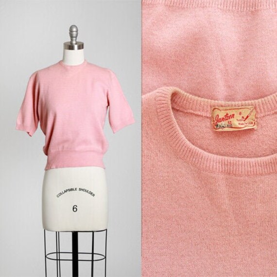 40s Jantzen Sweater | Vintage 40s pink lambswool k