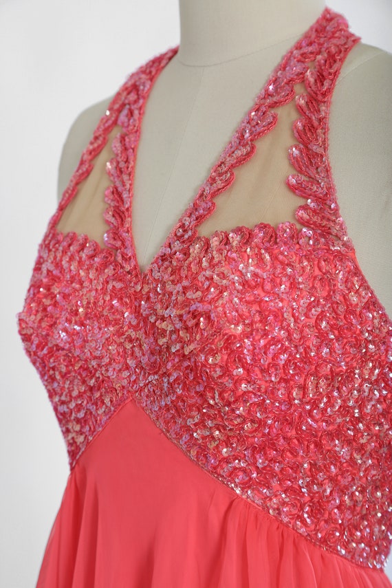 Mike Benet sequin dress | Vintage 60s 70s pink ch… - image 5