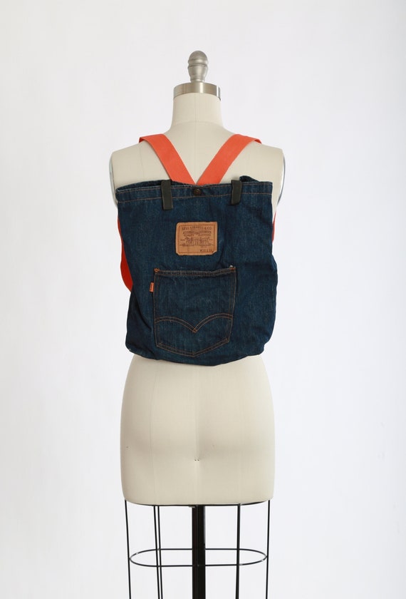 Levis denim backpack | Vintage 70s orange tab Levi