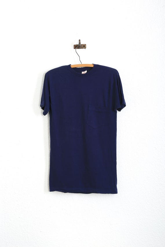 Vintage 70s Healthknit navy blue T-shirt