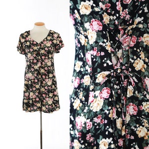 Vintage 90s floral rayon romper
