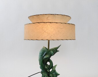 Vintage 1950s Mid Century Modern Ceramic Marlin Fish Lamp