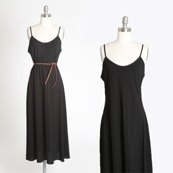 90s black rayon dress