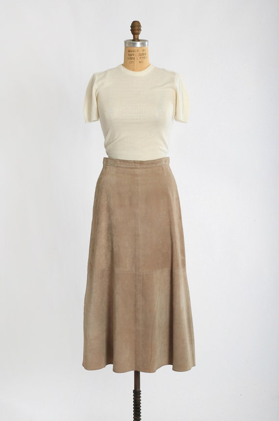 Vintage 90s brown suede leather skirt