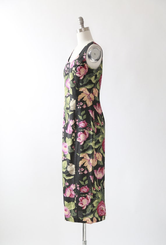 90s dark floral maxi dress - image 6