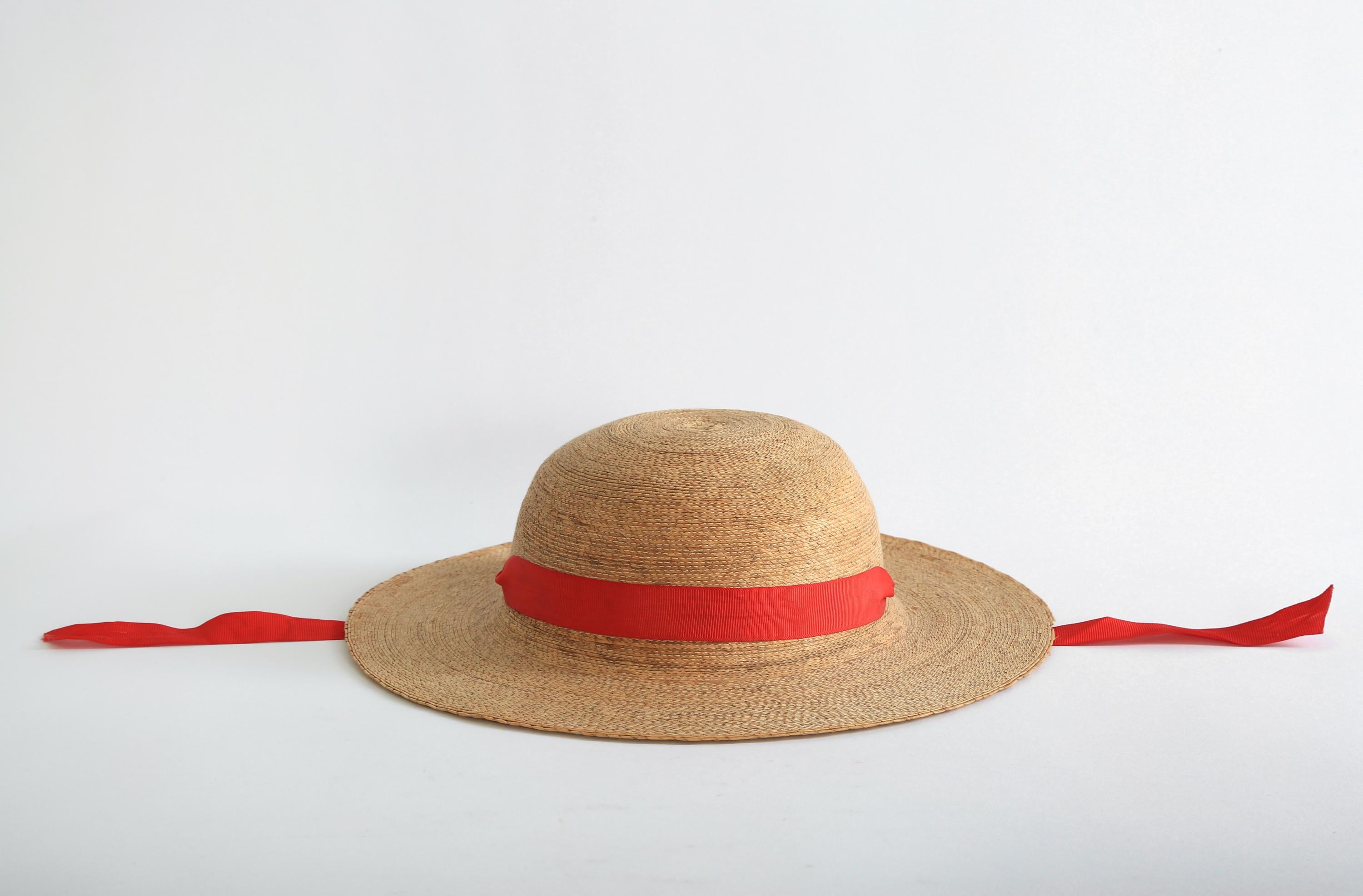 Vintage youth natural straw hat