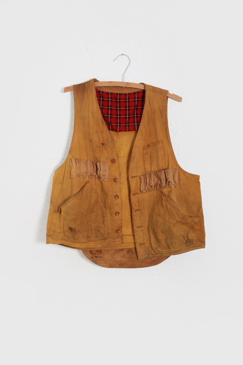 Vintage 30s 40s hunting Vest image 3