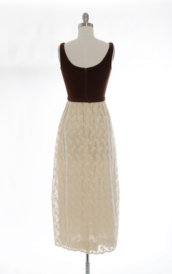 Lanz floral dress | vintage 70s brown velvet embr… - image 8