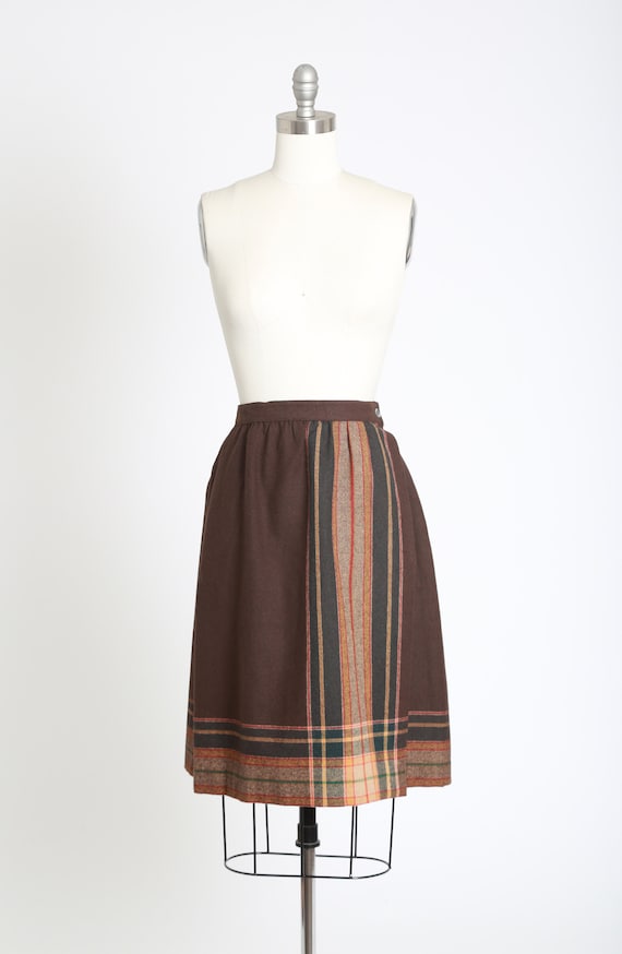 Bobbie Brooks wool skirt | Vintage 70s brown stri… - image 2