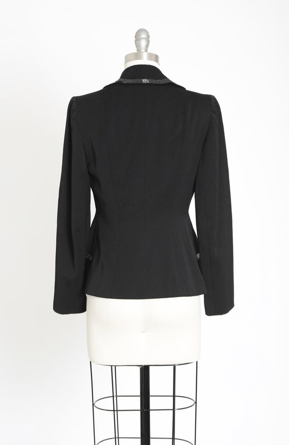 40s beaded blazer | Vintage 40s black wool hand b… - image 6