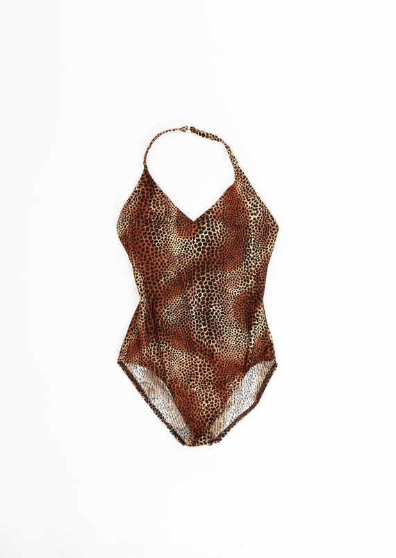 90s Catalina leopard print one-piece swimsuit