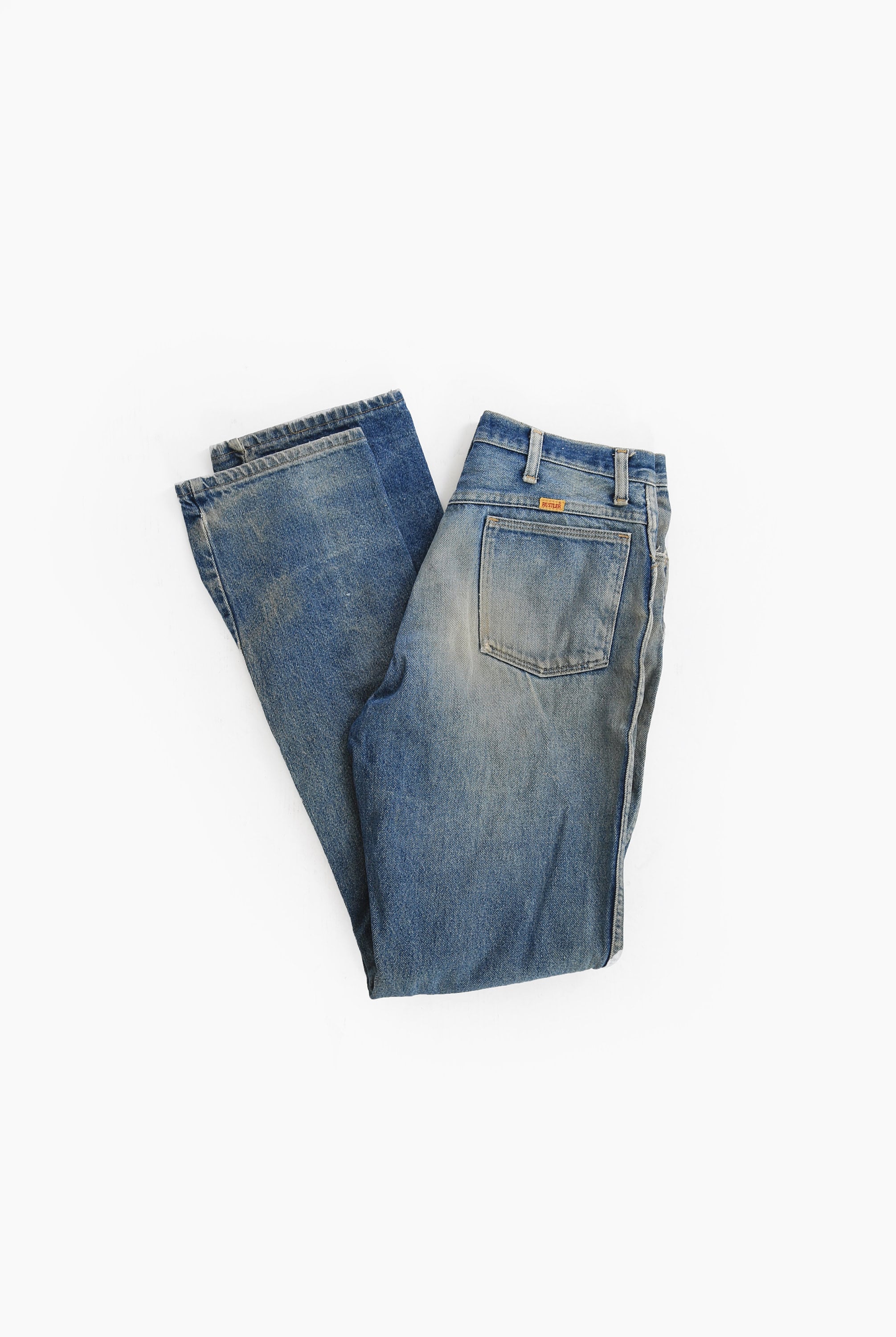 90年代のRustlerダメージ加工ブルーデニムジーンズ 33 x 35 - Etsy 日本