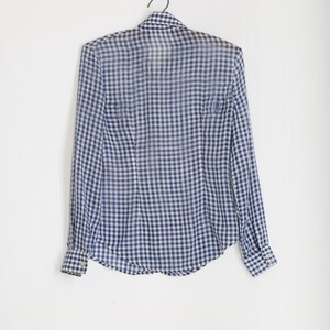 Levis Gingham shirt | Vintage 70s Levis blue + white Gingham button Shirt image 4