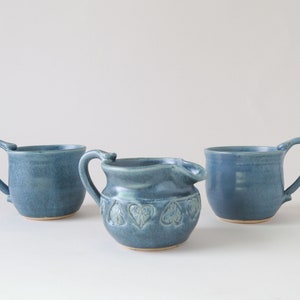 vintage Stoneware heart cups set image 6