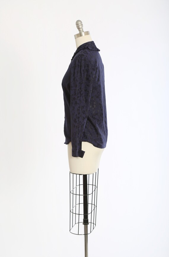 French leopard print blouse | Vintage 90s blue le… - image 6