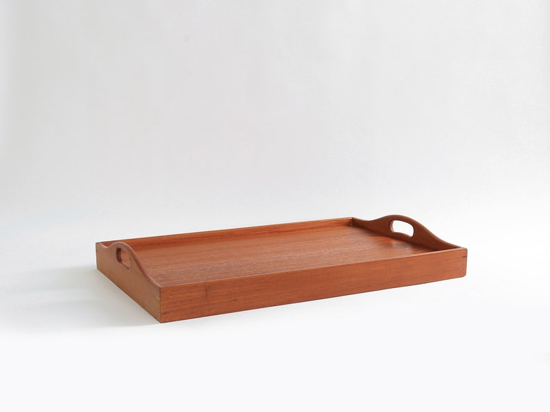 Vintage Mid Century Modern teak wood serving tray image 2