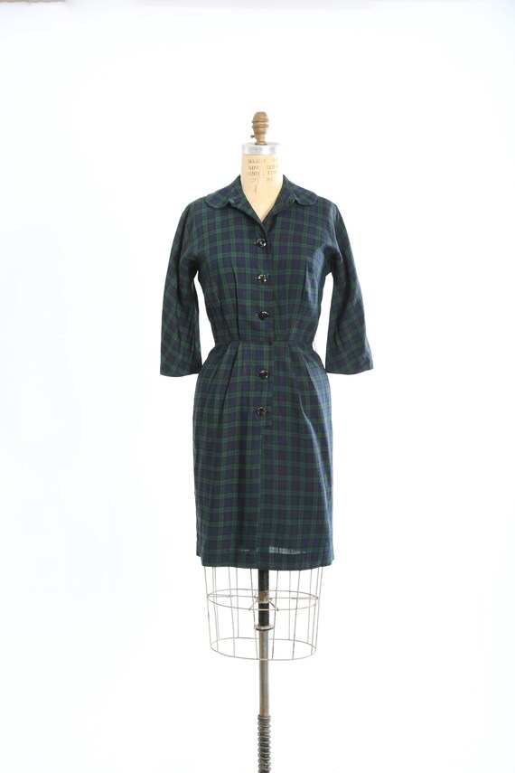 slim fit dress slacks The Fenton Plaid Midi Dress in Navy + Green – Piper & Scoot
