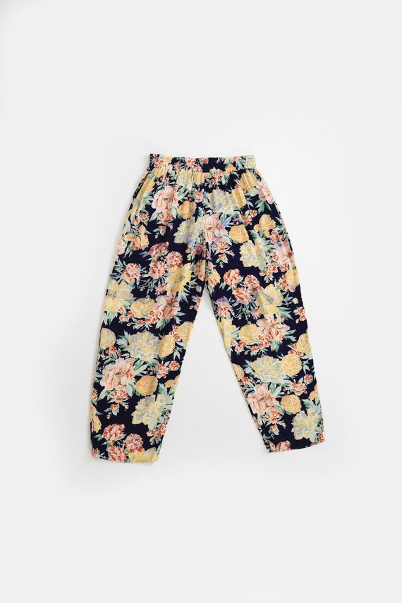 Vintage 90s floral rayon pants