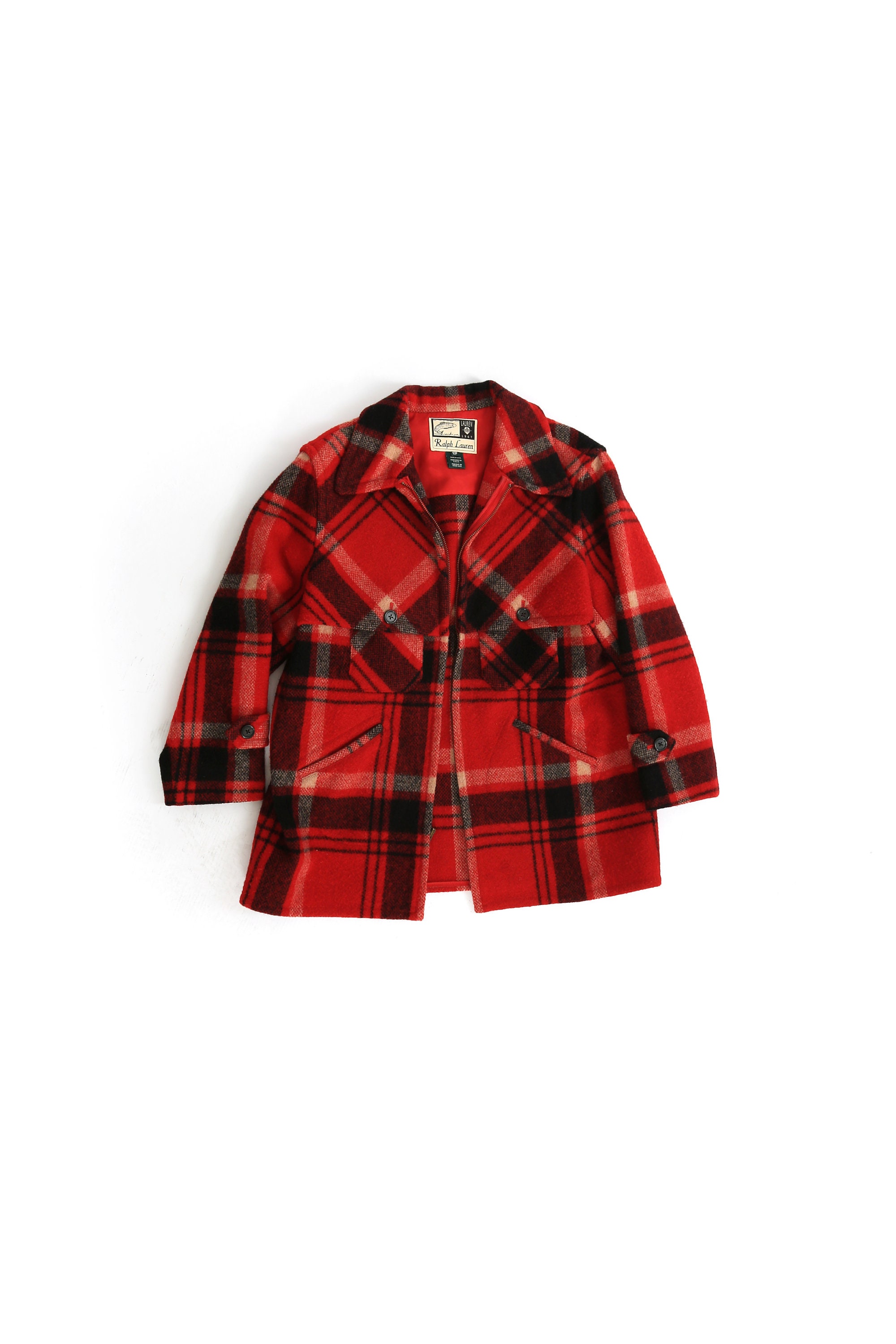 Vintage Lauren Ralph Lauren Women's Hooded Wool Coat Jacket