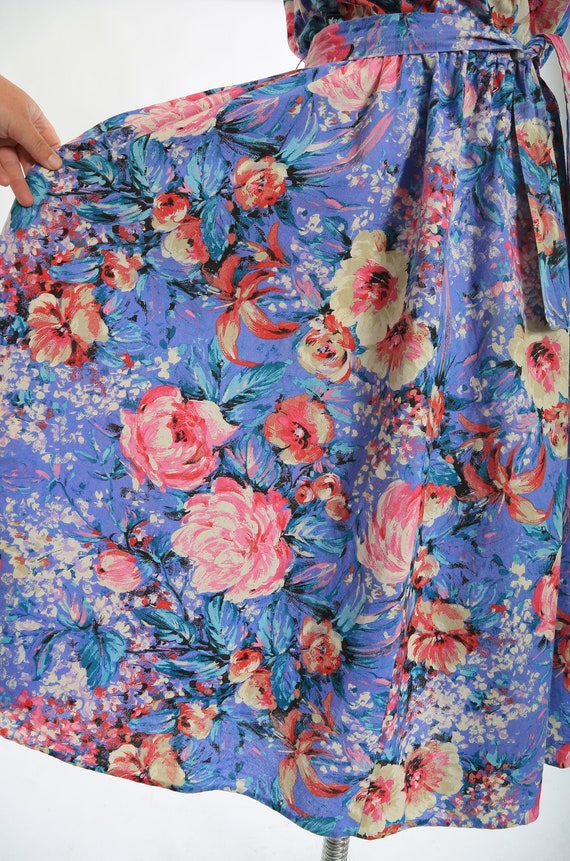 80s floral cotton tank midi dress - image 3
