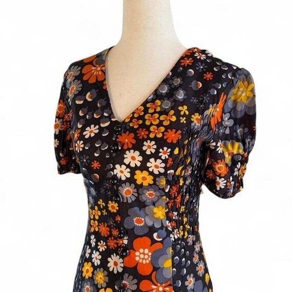 Vintage 70 Mod Floral Maxi Dress - image 3