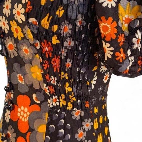 Vintage 70 Mod Floral Maxi Dress - image 6
