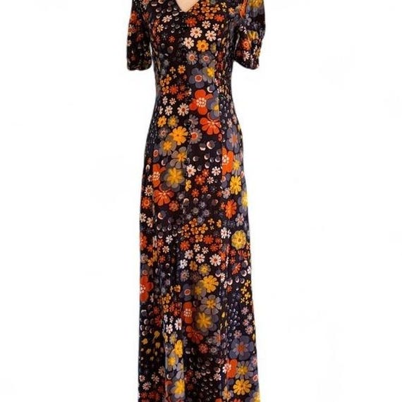 Vintage 70 Mod Floral Maxi Dress - image 2