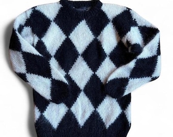 Vintage 80s Mohair Check Sweater