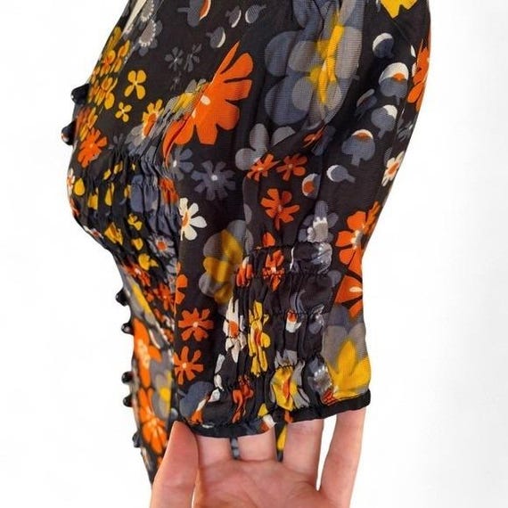 Vintage 70 Mod Floral Maxi Dress - image 5