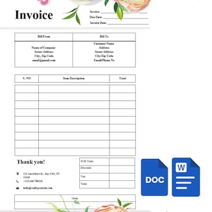 Invoice Template for Google Docs, MS Word | Payment Tracker, Client Tracker, Receipt & Order Form, Business Planner, Small Business Account