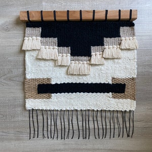 Modern geometric wall hanging | chic neutral weaving | southwestern tapestry