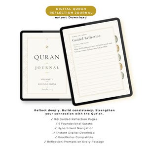 コーランジャーナル、スーラ 1–5 デジタルダウンロード |ハイパーリンク付き GoodNotes PDF