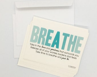 Breathe Notecards, Encouragement Cards (Set of 12)