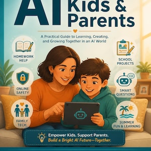 AI Guide for Kids & Parents: Homework, Safety, Projects (Digital Download PDF)