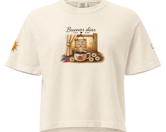 Buenos días | Comfort Colors Women's Boxy Tee | Venezuelan Gift | Latina Gift