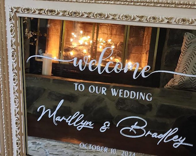 Minimalist Custom Wedding Welcome Sign Decal | Custom Wedding Decor | DIY Wedding Signs Making | Acrylic Welcome Sign Wedding
