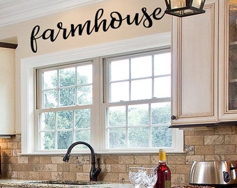 Family Wall Quotes Decal - FARMhouse - Country Farmhouse Kitchen Wall Decals - Home Small Medium Large 39+ Colors Wall Letters Modern Font