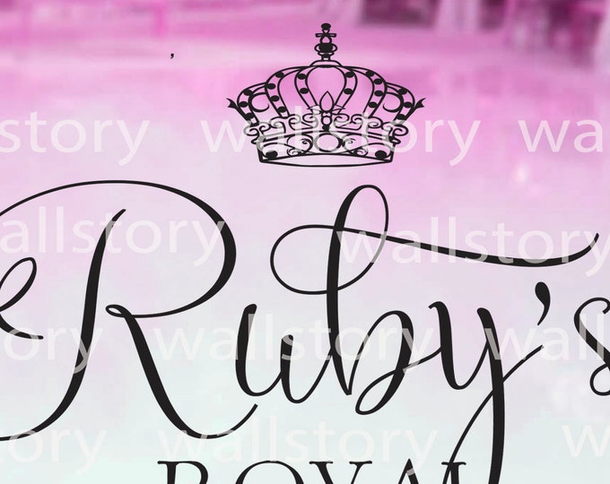 Royal XV Sweet 15 Quinceanera Birthday Logo Dance Floor Decal Crown Tiara Princess Custom quince años Decor Party Black Gold Silver White