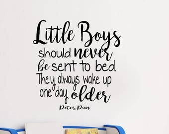 Family Wall Quotes Decal  - Little Boys Should Never Be sent to Bed - Wall Decals - Wall Sayings Small Medium Large 39+ Colors