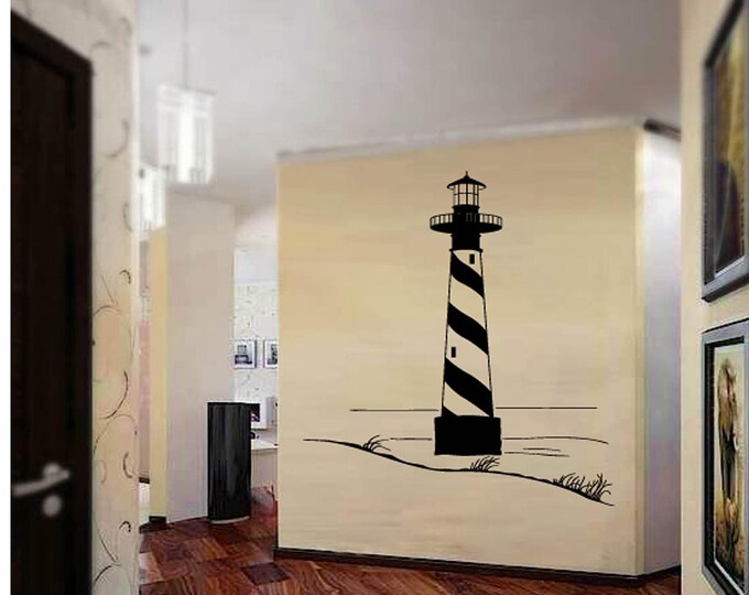 Family Wall Decals- LIGHT HOUSE -Wall Decals Decor Wall Art Decor Small Medium Large 39 + Colors Sign Decals Beach Lighthouse  Wall Graphics