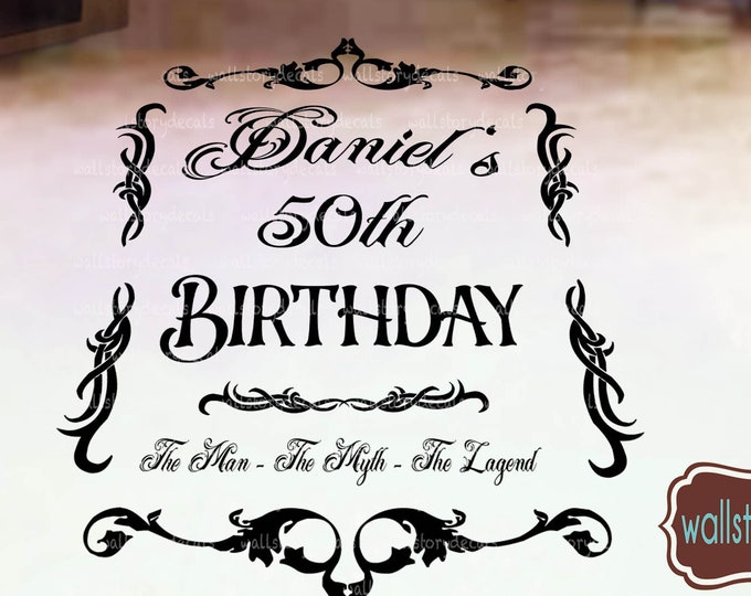 Vinyl Dance Floor Decal Personalized Name - Large Size Options personalized custom name  30th 40th 50th Birthday Party